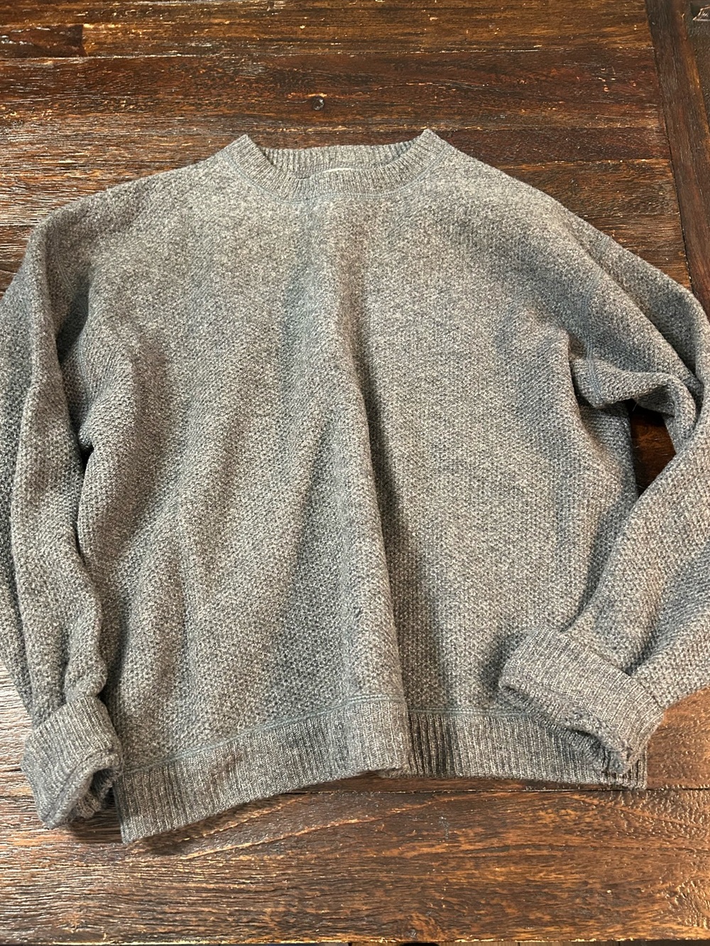 VTG GAP 100% Lambswool Pullover Sweater Heather Gray Chunky Knit